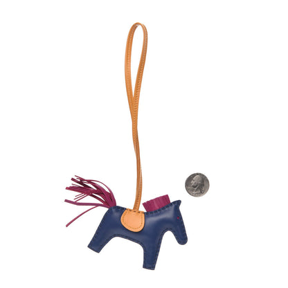 Hermes Milo Lambskin Grigri Rodeo Horse Bag Charm PM Bleu Saphir Rose Pourpre Bouton D'Or 2 of 4