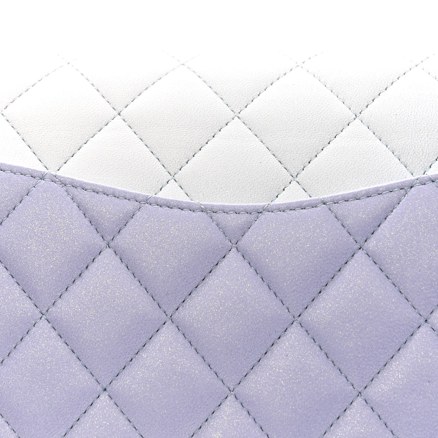 Chanel Perforated Lambskin Quilted Medium Double Flap Light Blue Light Purple White 13 of 14