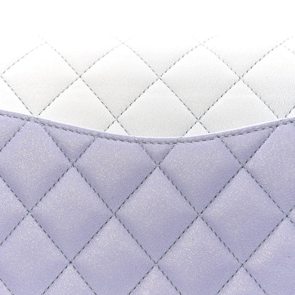 Chanel Perforated Lambskin Quilted Medium Double Flap Light Blue Light Purple White 13 of 14