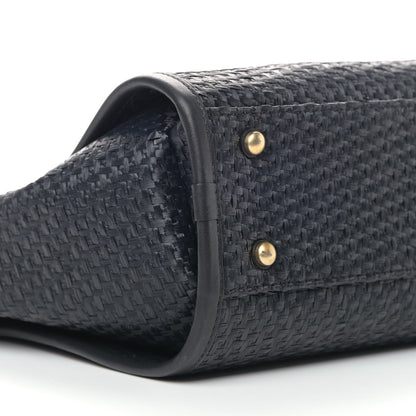 Chanel Straw Raffia Calfskin Chain Small Deauville Tote Black 7 of 8