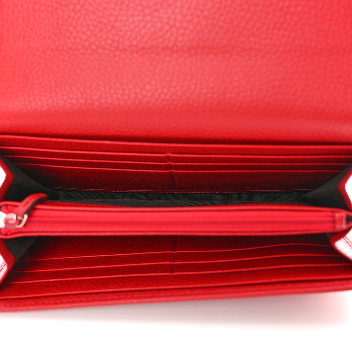 Gucci Pebbled Calfskin Large Soho Continental Wallet Red 5 of 9