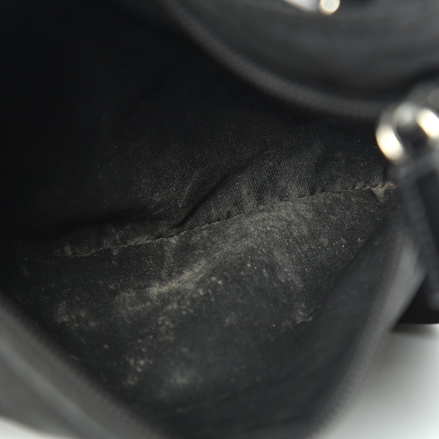 Nylon Small Flat Messenger Bag Black