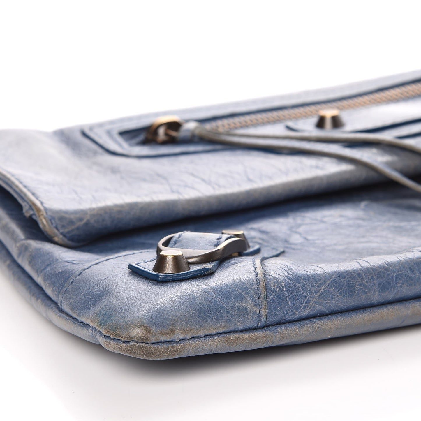Agneau Classic Hardware Envelope Clutch Atlantique