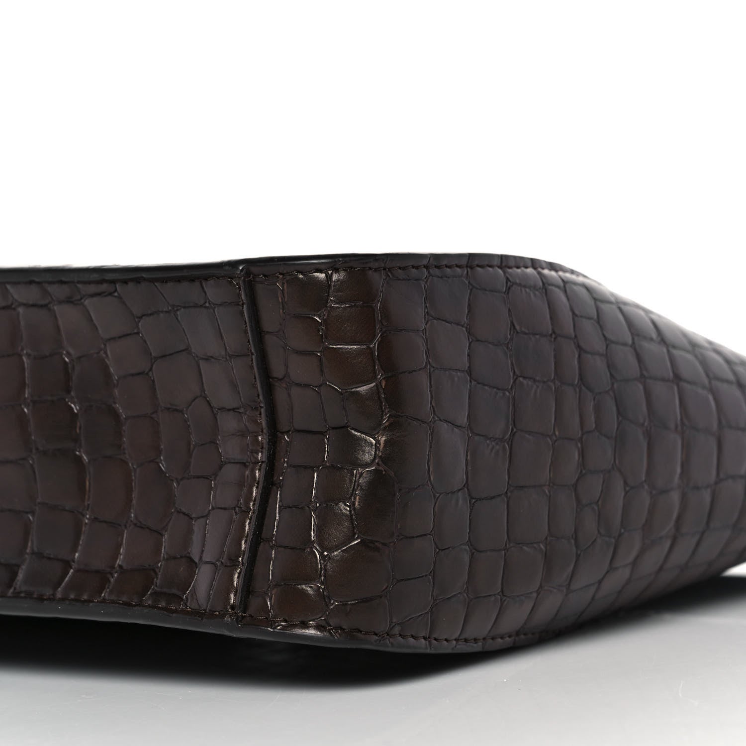 Stella McCartney Crocodile Embossed Studded Logo Mini Crossbody Mahogany 7 of 7