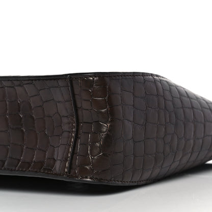 Stella McCartney Crocodile Embossed Studded Logo Mini Crossbody Mahogany 7 of 7