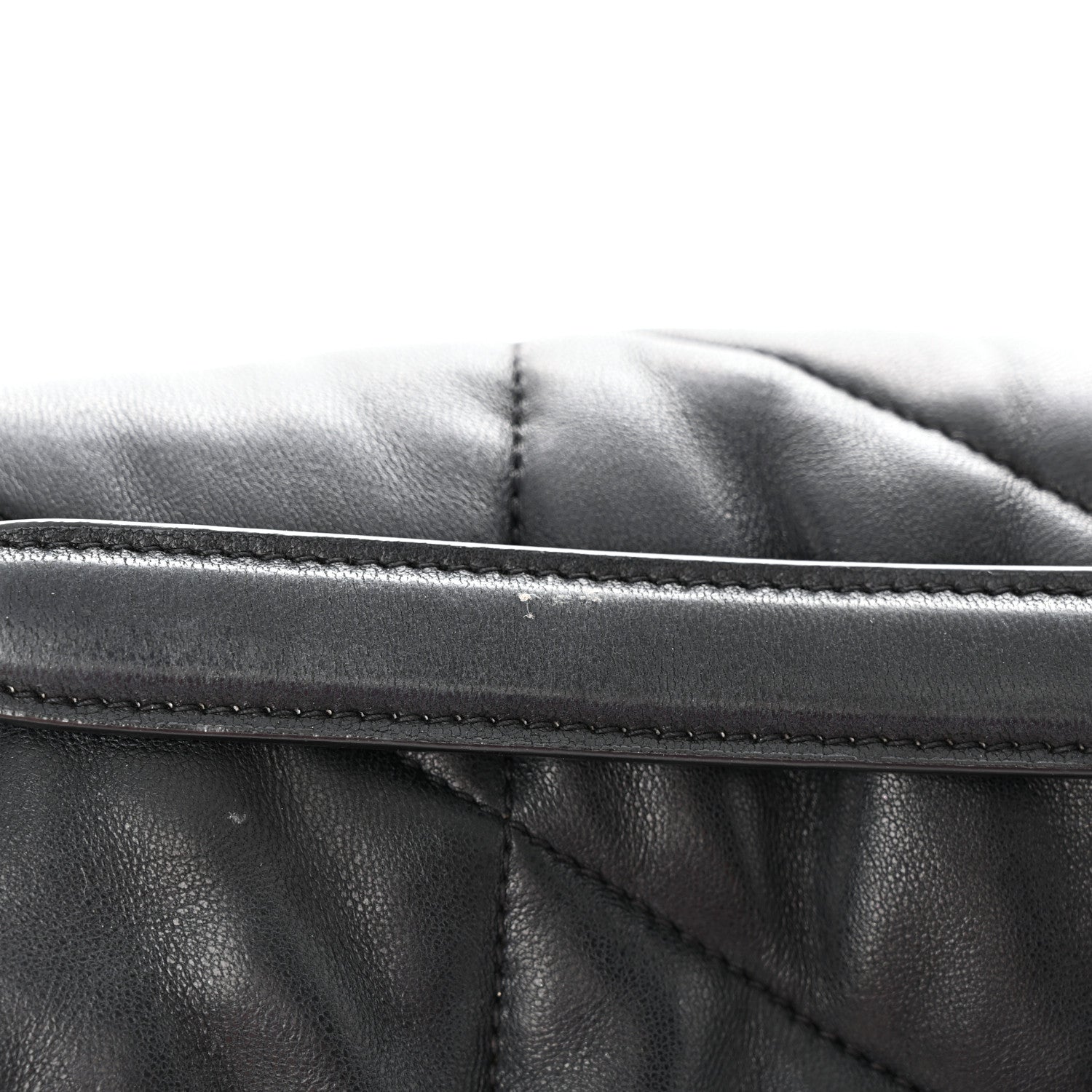 Saint Laurent Lambskin Quilted Monogram Monochrome Medium Loulou Puffer Chain Satchel Black 16 of 18