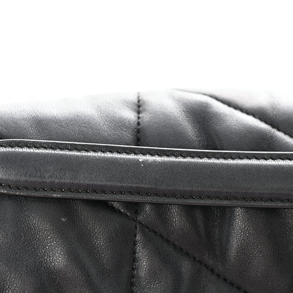 Saint Laurent Lambskin Quilted Monogram Monochrome Medium Loulou Puffer Chain Satchel Black 16 of 18