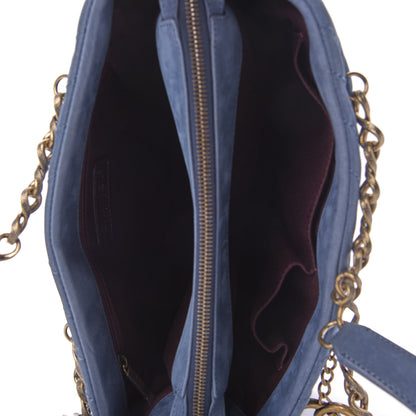 Chanel Iridescent Calfskin Chevron Quilted Surpique Tote Dark Blue 5 of 10
