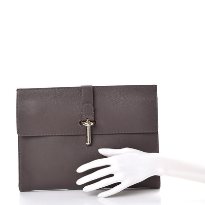 Balenciaga Grained Calfskin Tube L Clutch Grey 2 of 7