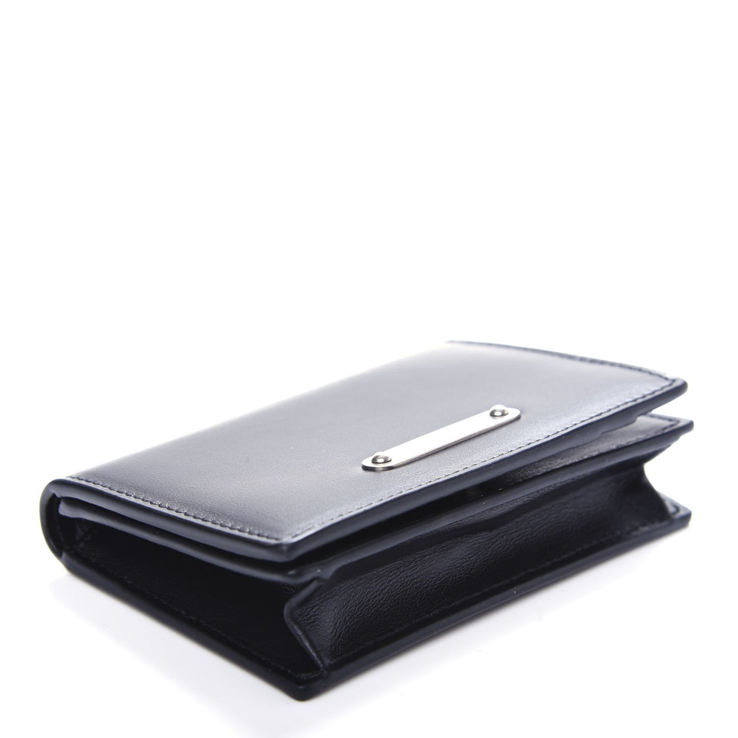Smooth Calfskin Credit Card Holder Black