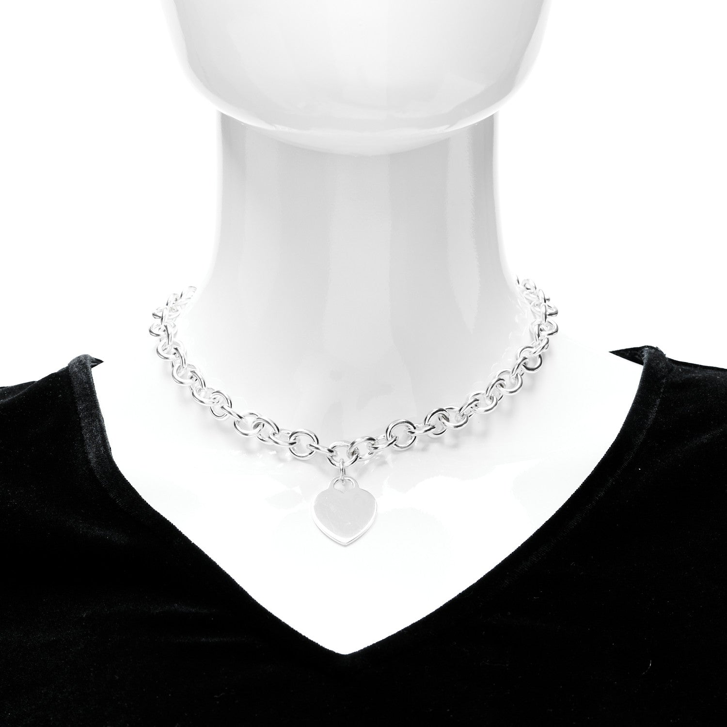 Tiffany Sterling Silver Heart Tag Necklace 2 of 5