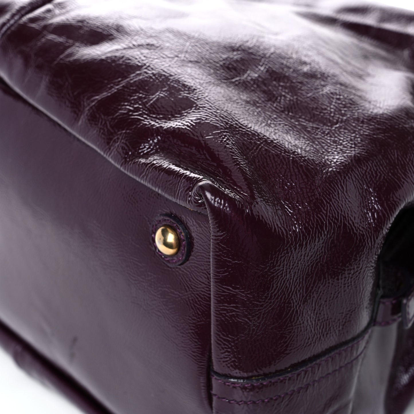 Textured Patent Medium Easy Sac Purple