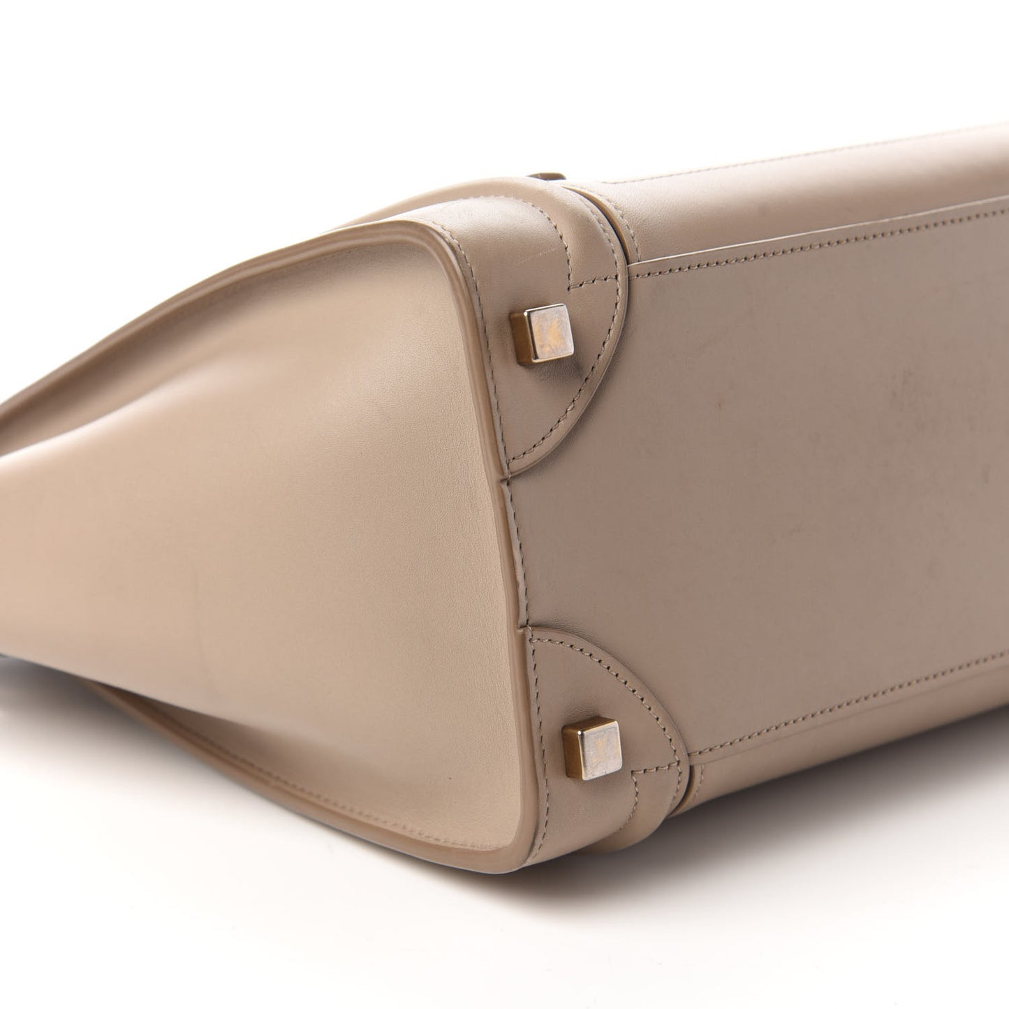 Smooth Calfskin Interstice Micro Luggage Light Taupe