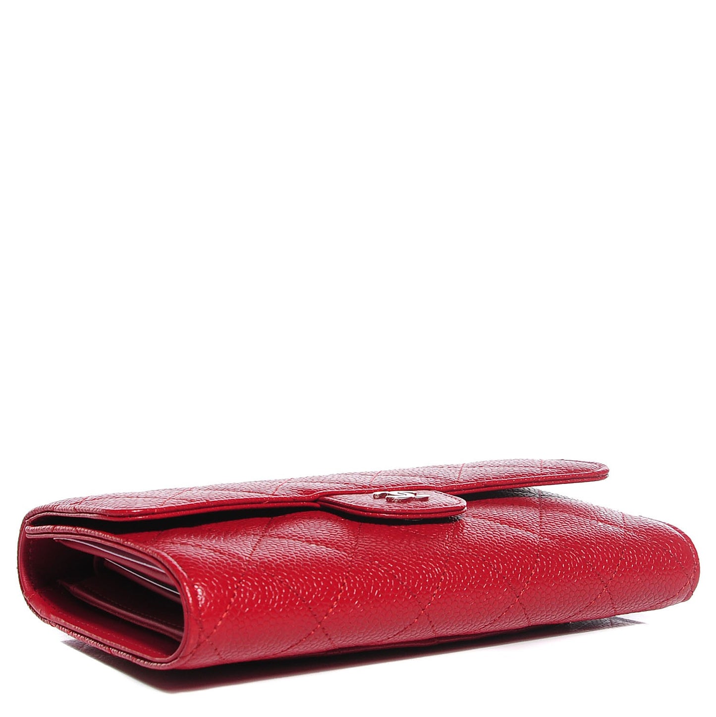 Caviar Quilted Large Flap Wallet Red