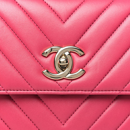 Chanel Lambskin Chevron Quilted Small Trendy CC Dual Handle Flap Bag Pink 8 of 10