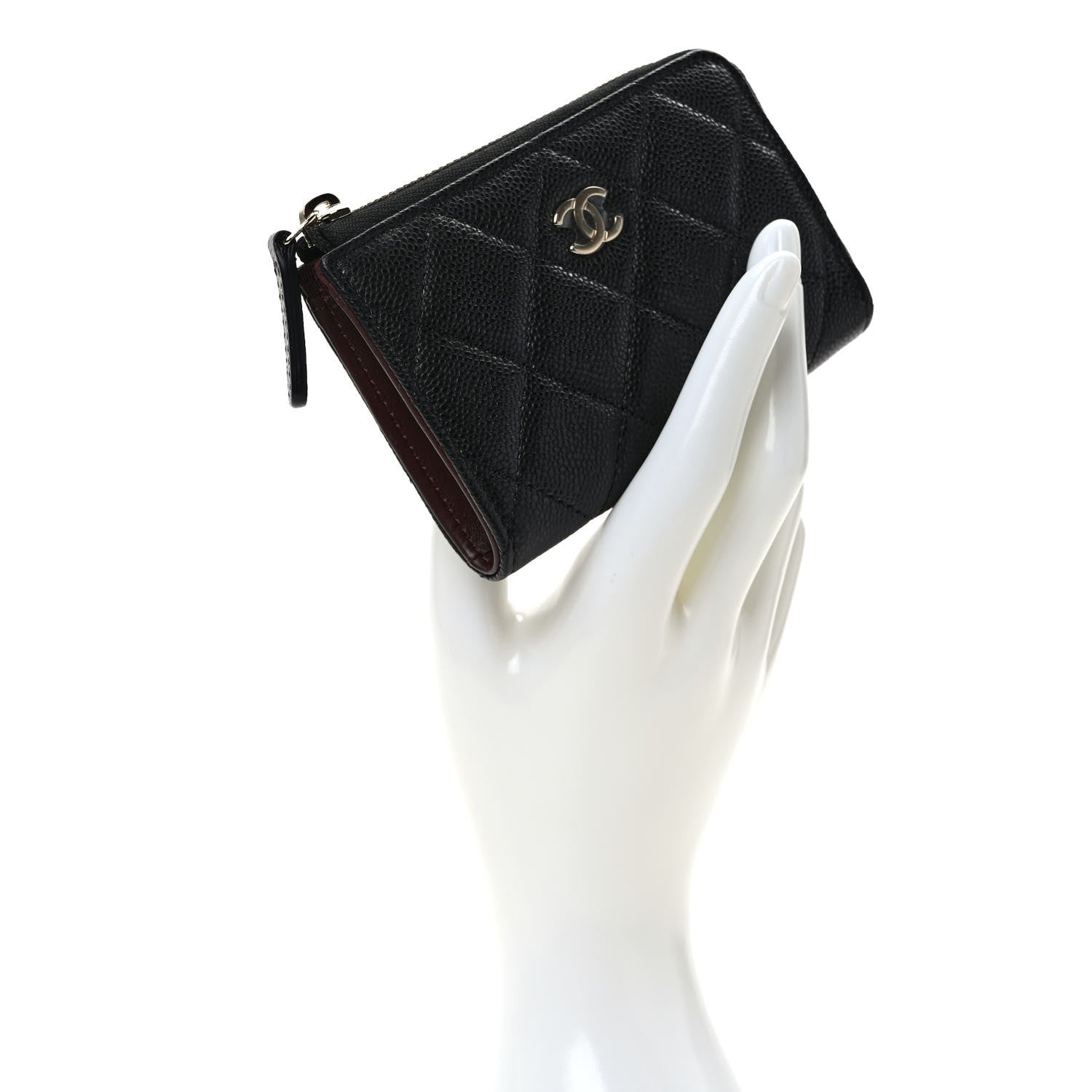 Chanel Caviar Quilted Zipped Key Holder Case Black 2 of 8