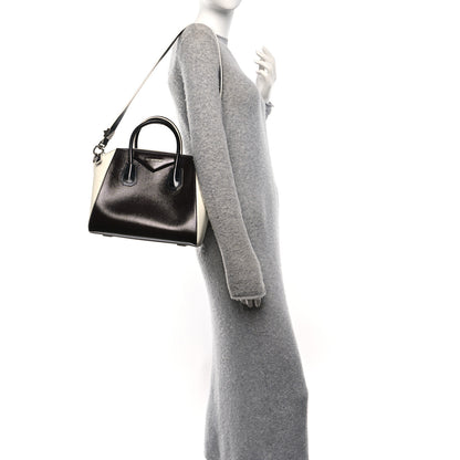 Givenchy Textured Patent Calfskin Small Tri-Color Antigona Black White Brown 2 of 10