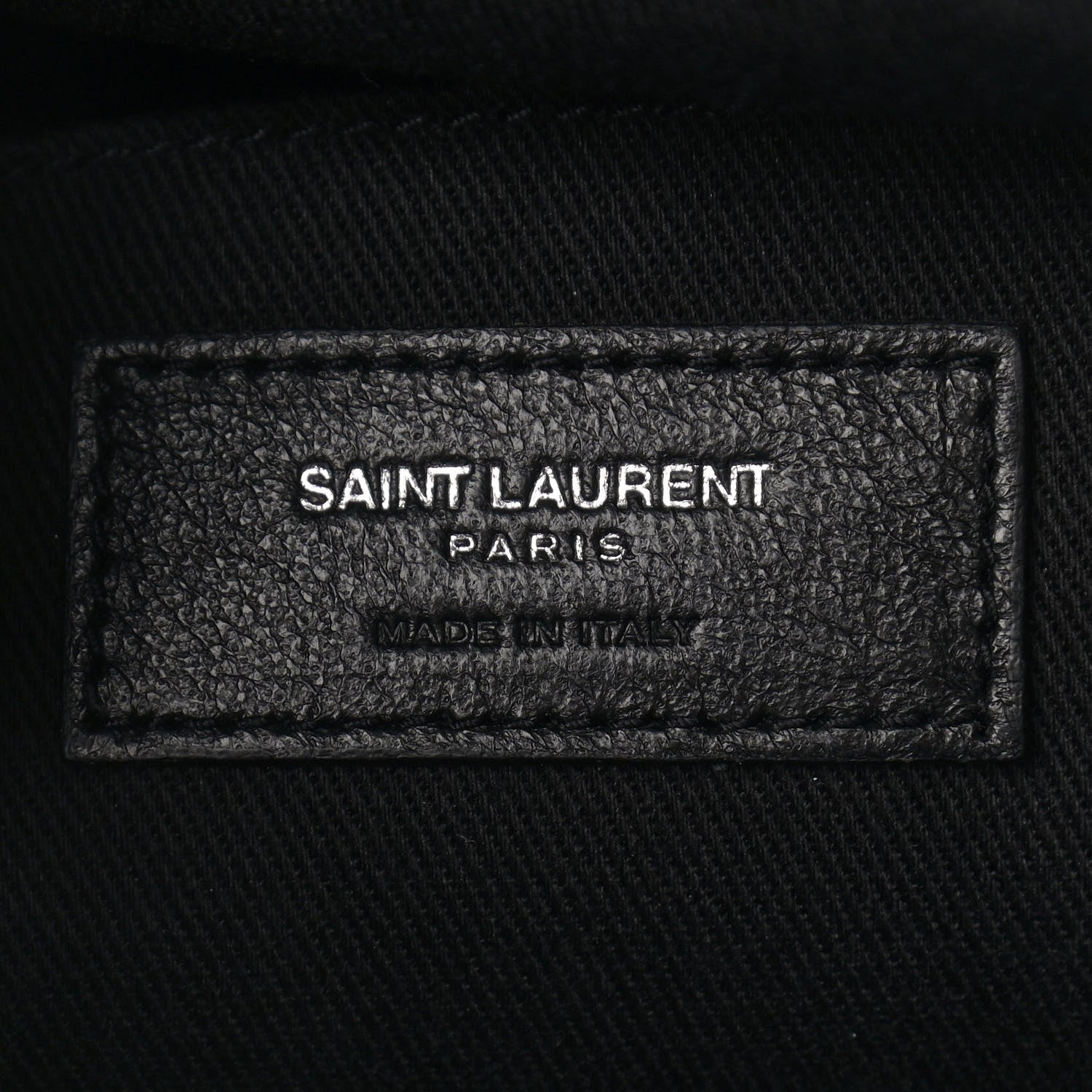Saint Laurent Calfskin Crocodile Embossed Souple North South Tote Black 6 of 9