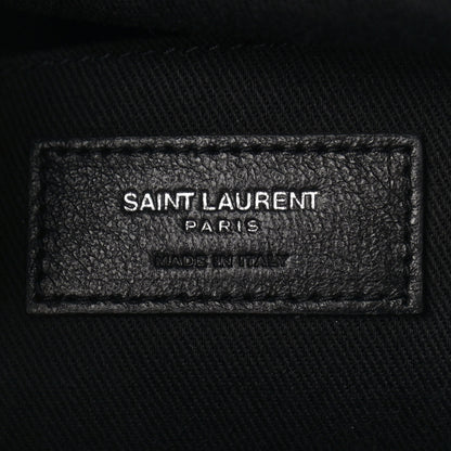 Saint Laurent Calfskin Crocodile Embossed Souple North South Tote Black 6 of 9