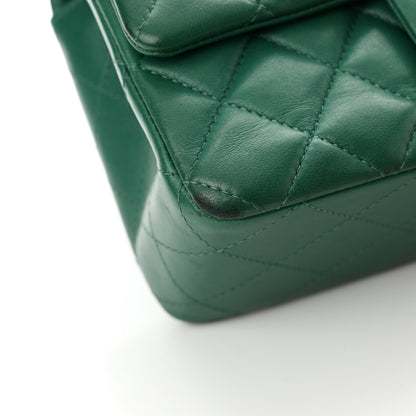 Chanel Lambskin Quilted Mini Rectangular Flap Dark Green 12 of 13