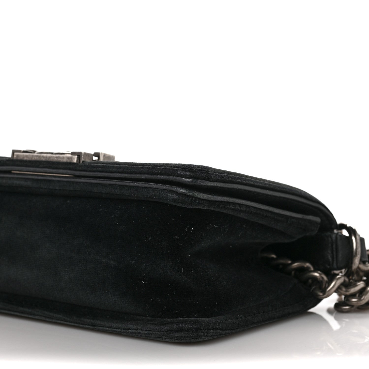 Chanel Velvet Quilted Small Boy Flap Black 8 of 10