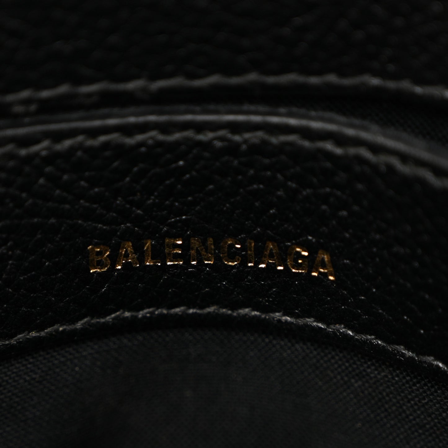 Signature Grained Calfskin Logo XXS Ville Top Handle Bag Black
