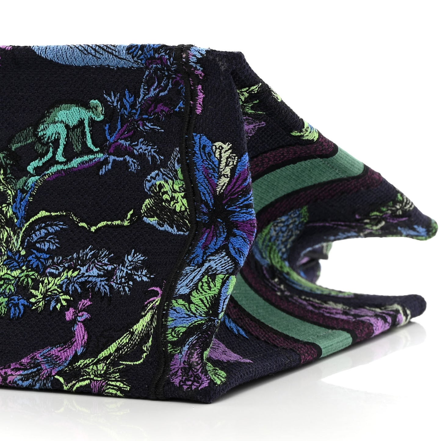 Canvas Embroidered Medium Toile de Jouy Voyage Book Tote Blue Multicolor