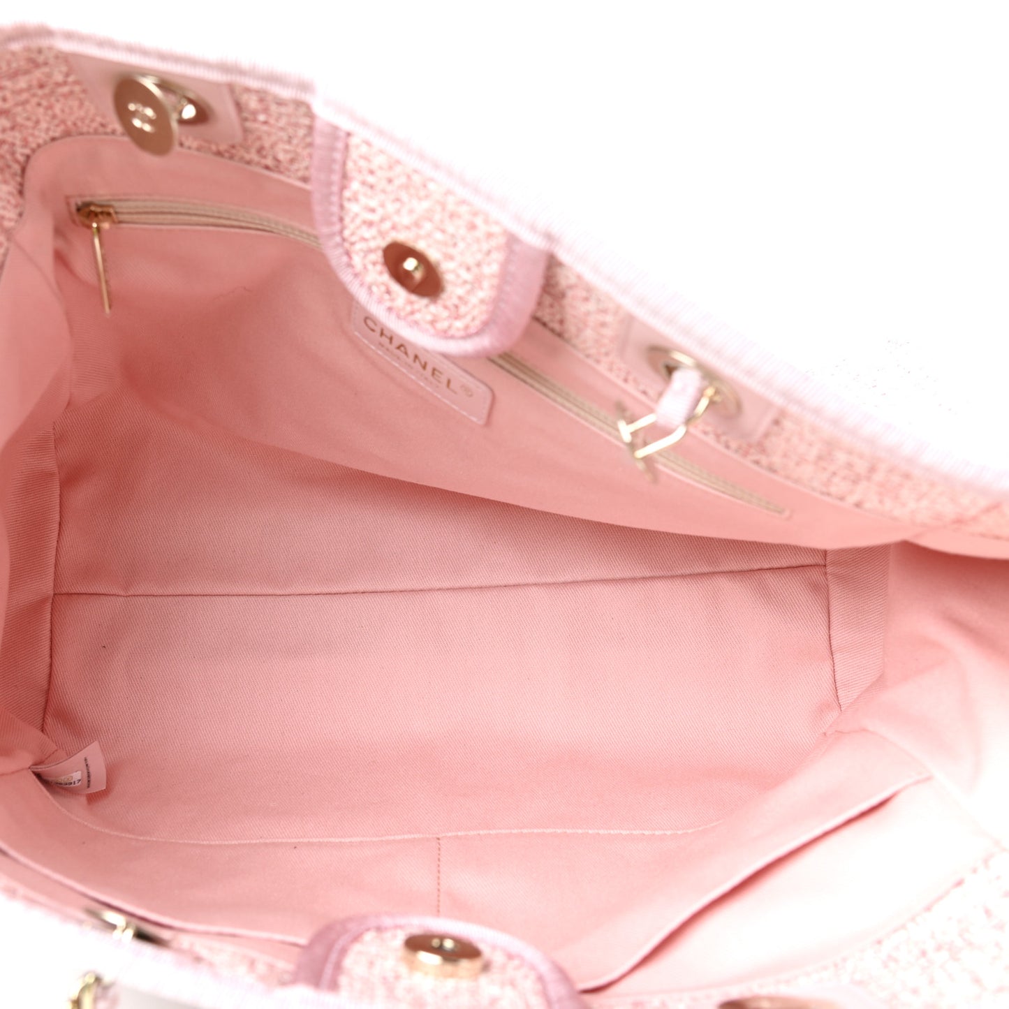 Straw Lurex Small Deauville Tote Pink