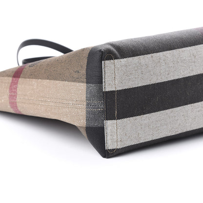 Burberry Coated Canvas Mega Check Medium Doodle Tote Black 6 of 9