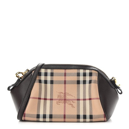 Burberry Haymarket Check Mini Blaze Crossbody Bag Chocolate 1 of 10