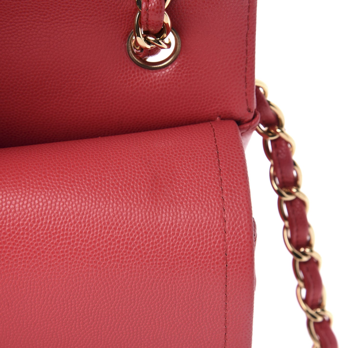 Caviar Quilted Jumbo Double Flap Dark Pink