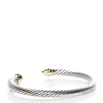 David Yurman Sterling Silver 14K Yellow Gold 5mm Cable Classics Bracelet 3 of 5