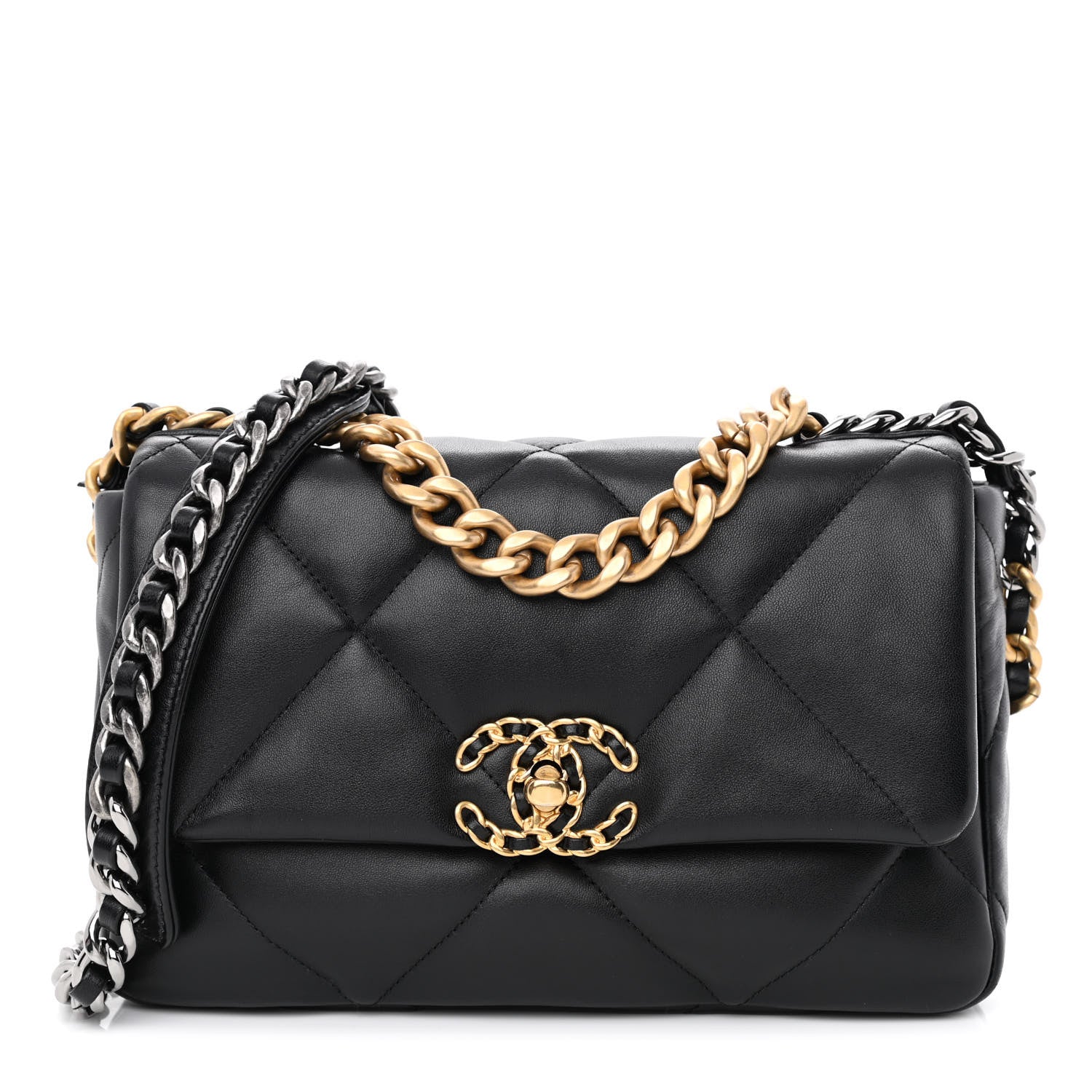 Chanel Lambskin Quilted Medium Chanel 19 Flap Black 1 of 12