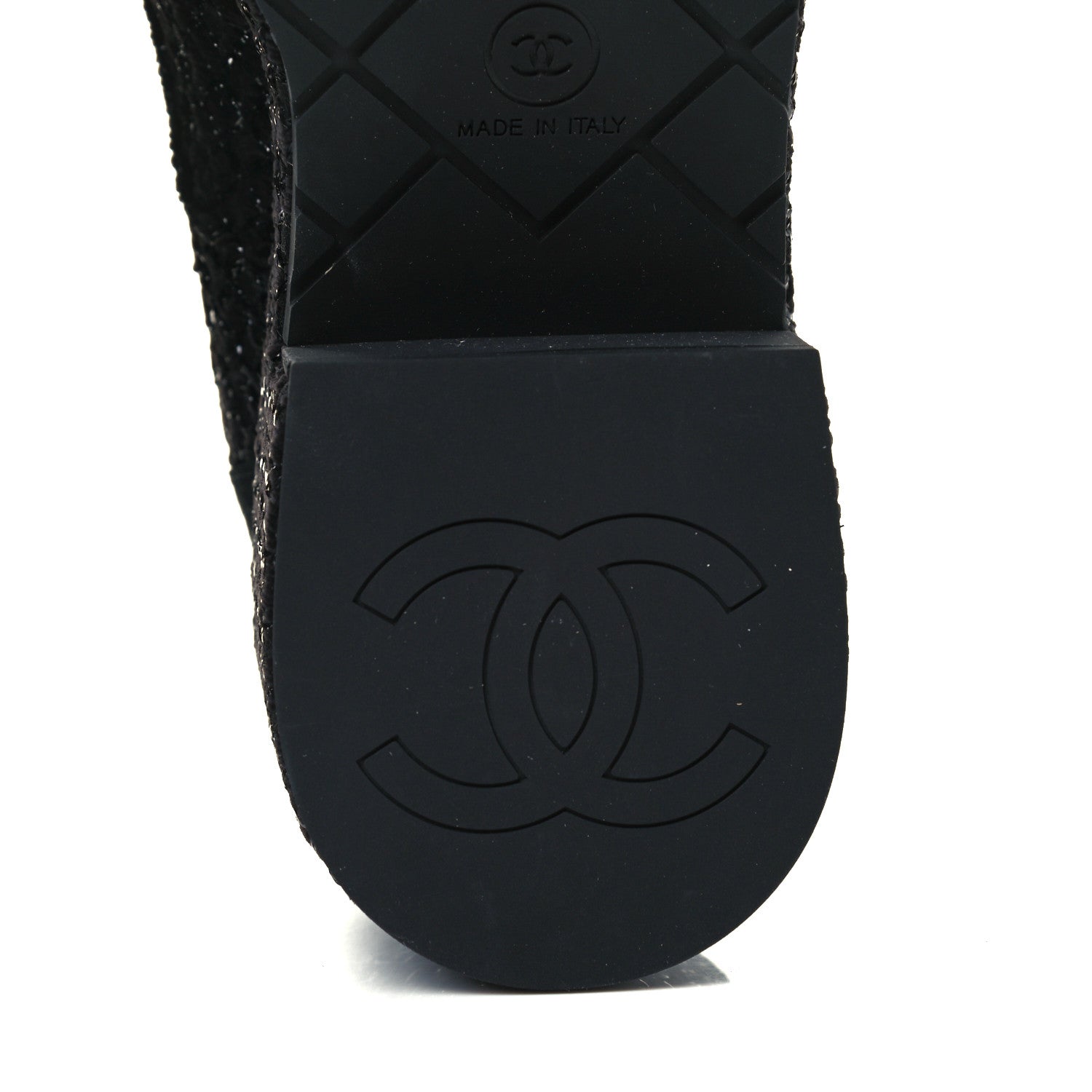 Chanel Tweed Grosgrain Fabric Lace Up Combat Boots 37 Black 8 of 10