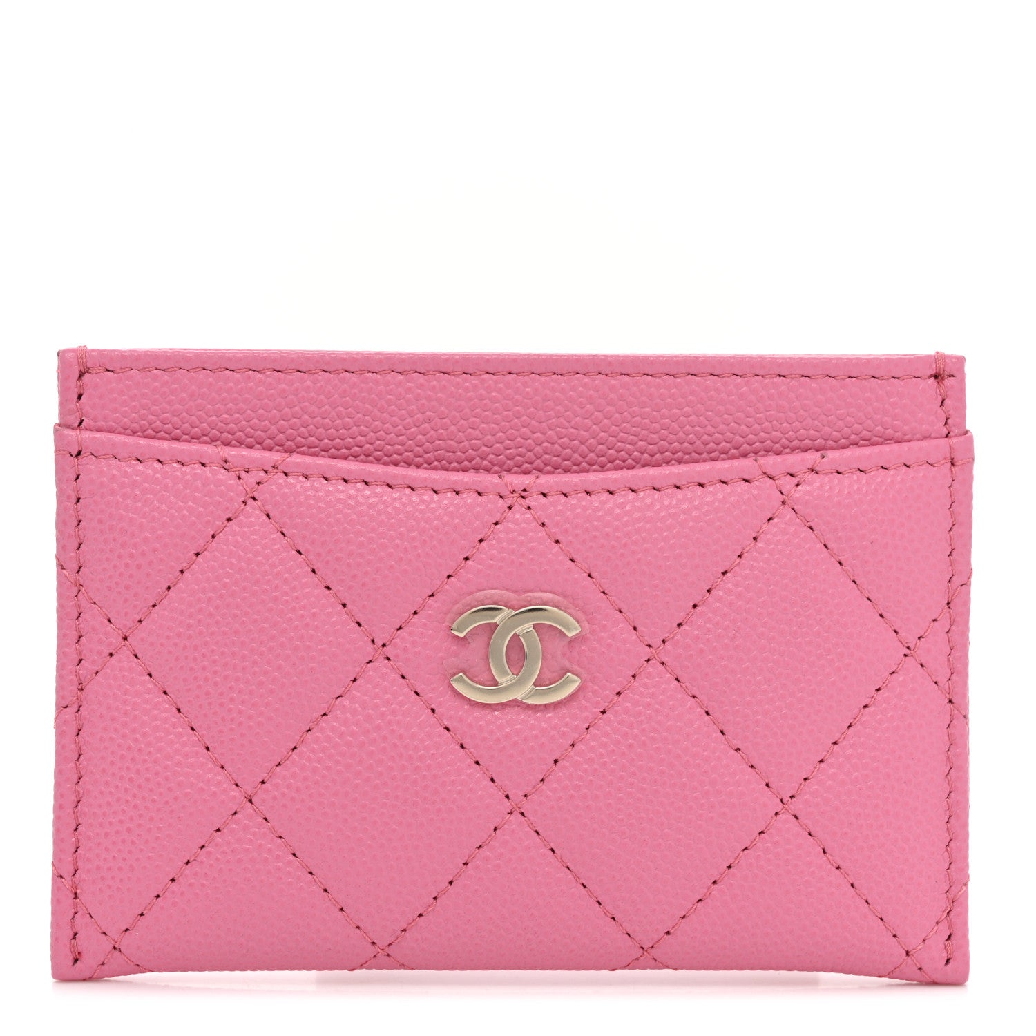 Chanel Caviar Quilted Card Holder Pink 1 of 9
