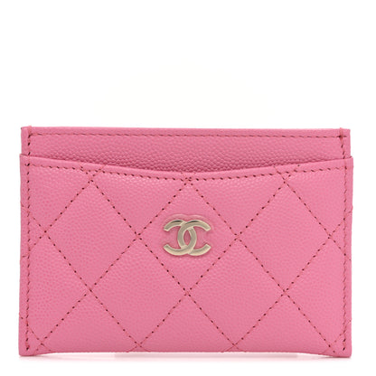 Chanel Caviar Quilted Card Holder Pink 1 of 9