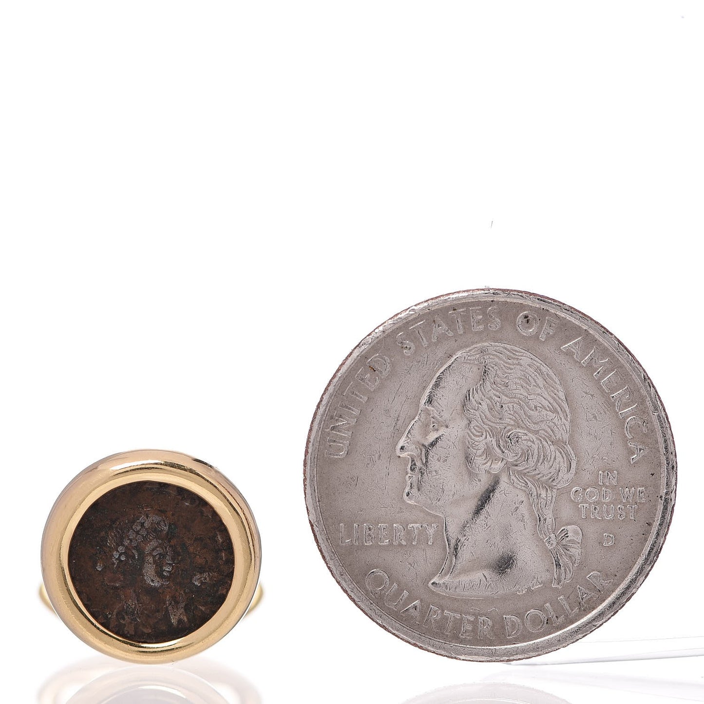 18K Yellow Gold Ancient Coin Cuff Links