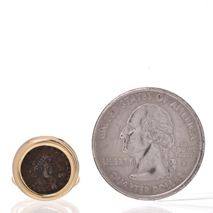 Bulgari 18K Yellow Gold Ancient Coin Cuff Links 2 of 8