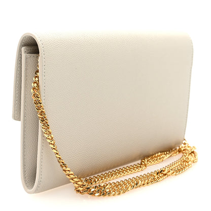 Saint Laurent Grain De Poudre Monogram Uptown Chain Wallet Crema Soft 4 of 10