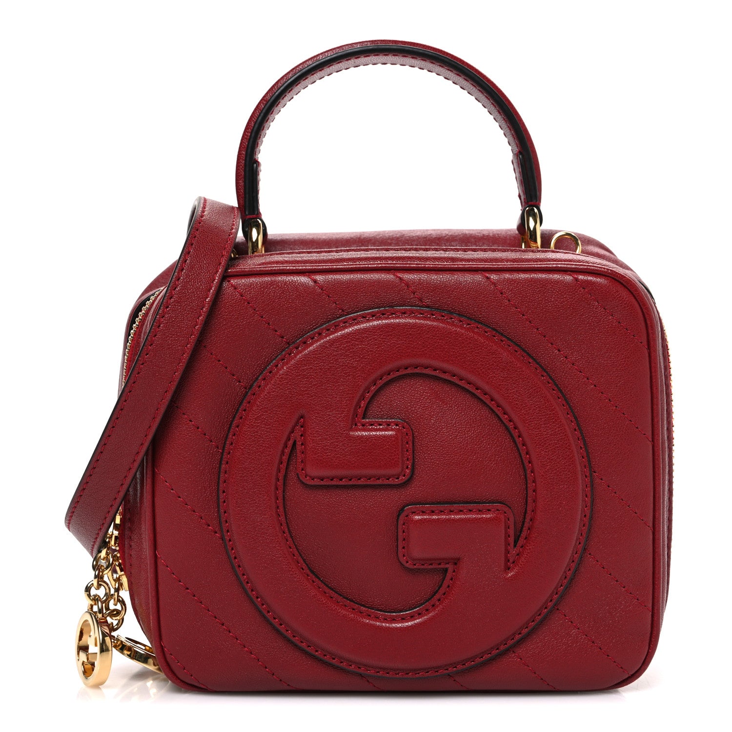 Gucci Sakai Be Green Calfskin Diagonal Stitched Blondie Top Handle Bag Rosso 1 of 10