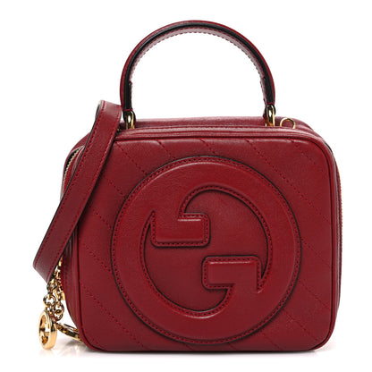 Gucci Sakai Be Green Calfskin Diagonal Stitched Blondie Top Handle Bag Rosso 1 of 10