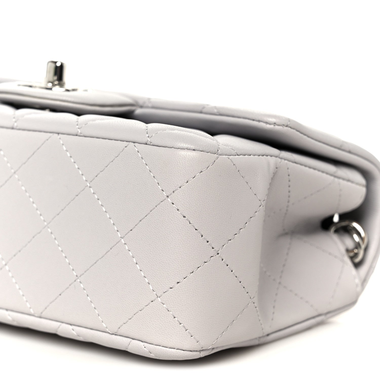 Chanel Lambskin Quilted Mini Rectangular Flap Grey 11 of 11