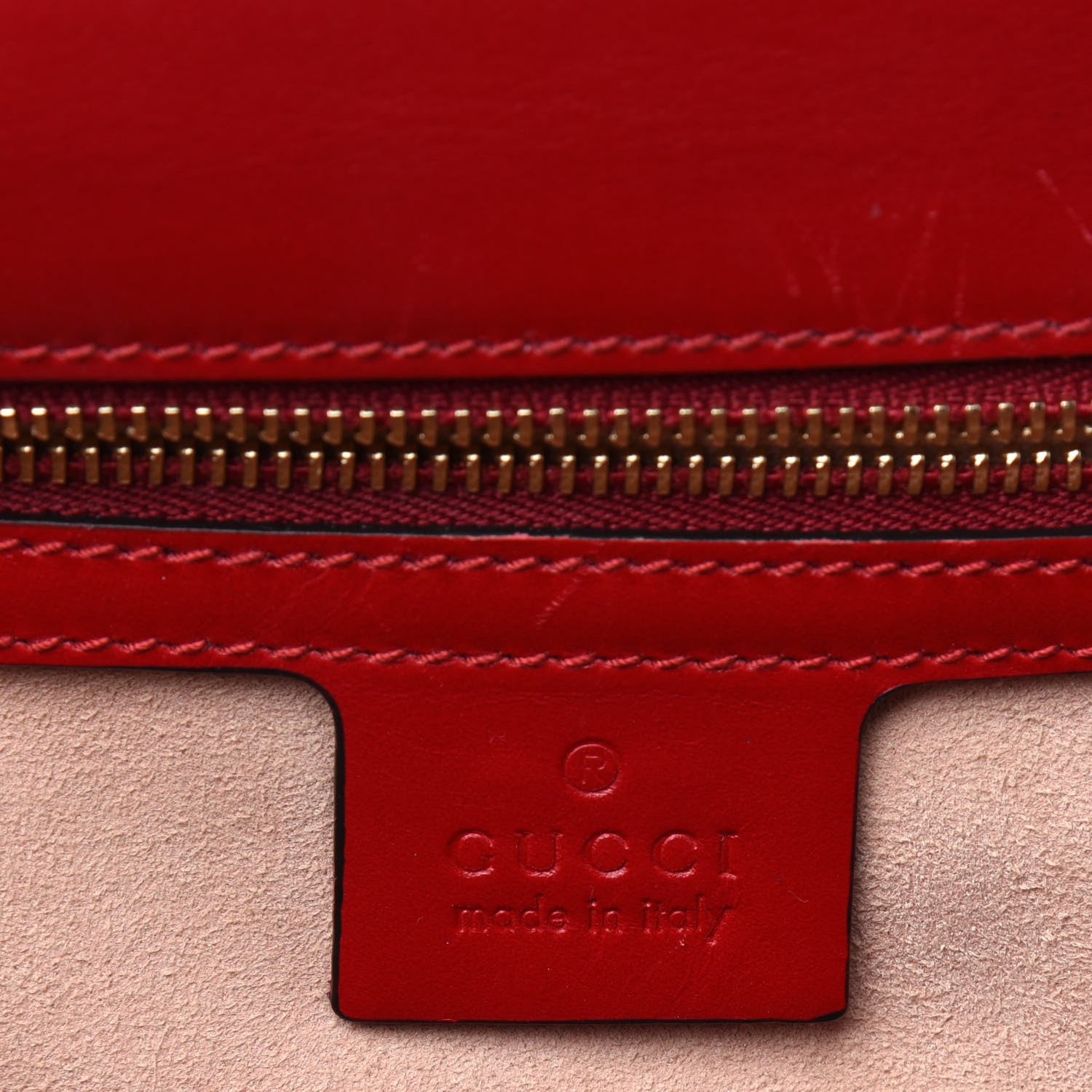 Gucci Guccissima Medium Padlock Shoulder Bag Hibiscus Red 6 of 16