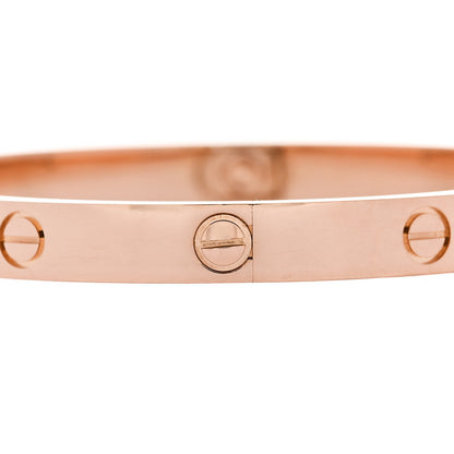 Cartier 18K Pink Gold 4 Diamond LOVE Bracelet 19 7 of 8