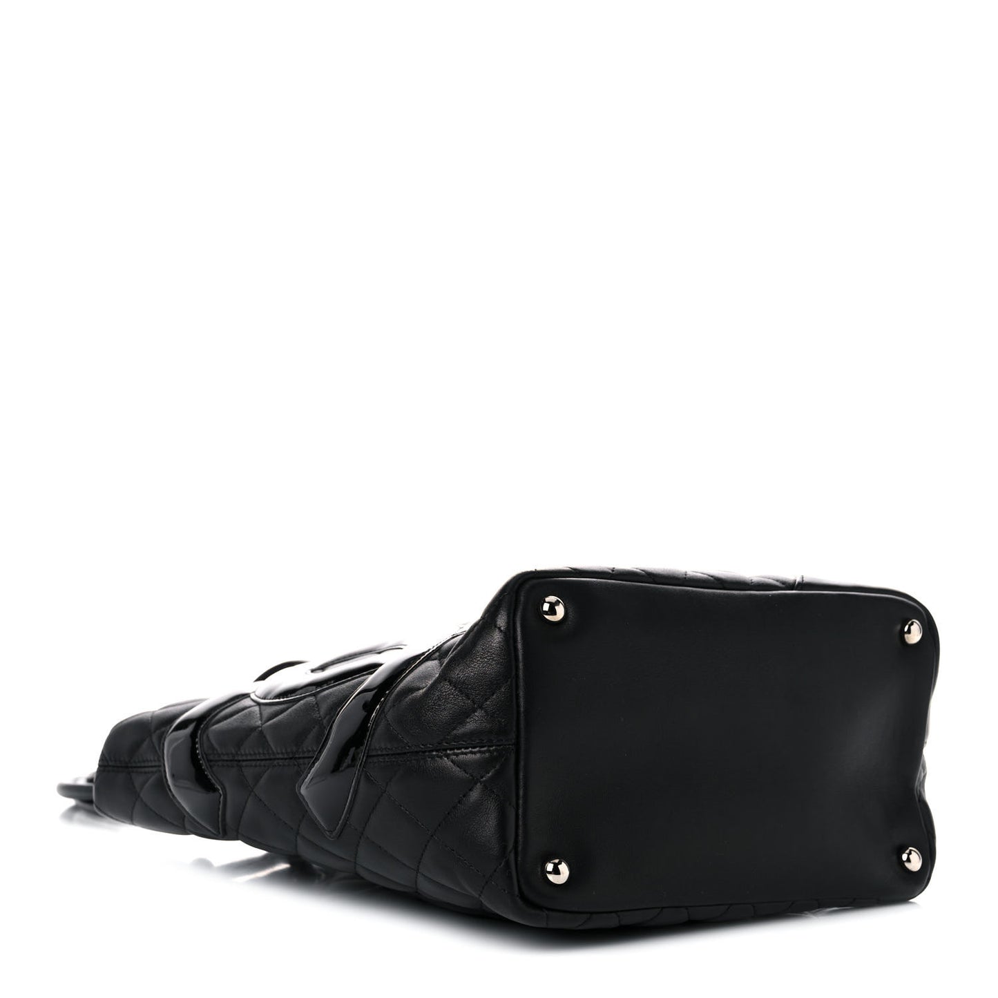 Calfskin Quilted Medium Cambon Tote Black