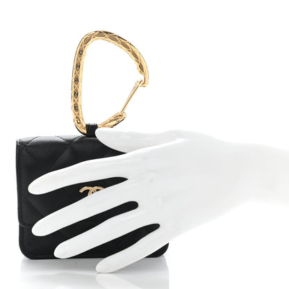 Chanel Lambskin Quilted CC Hook Card Holder Black 2 of 13