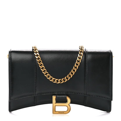 Balenciaga Shiny Box Calfskin Hourglass Chain Bag Black 1 of 10