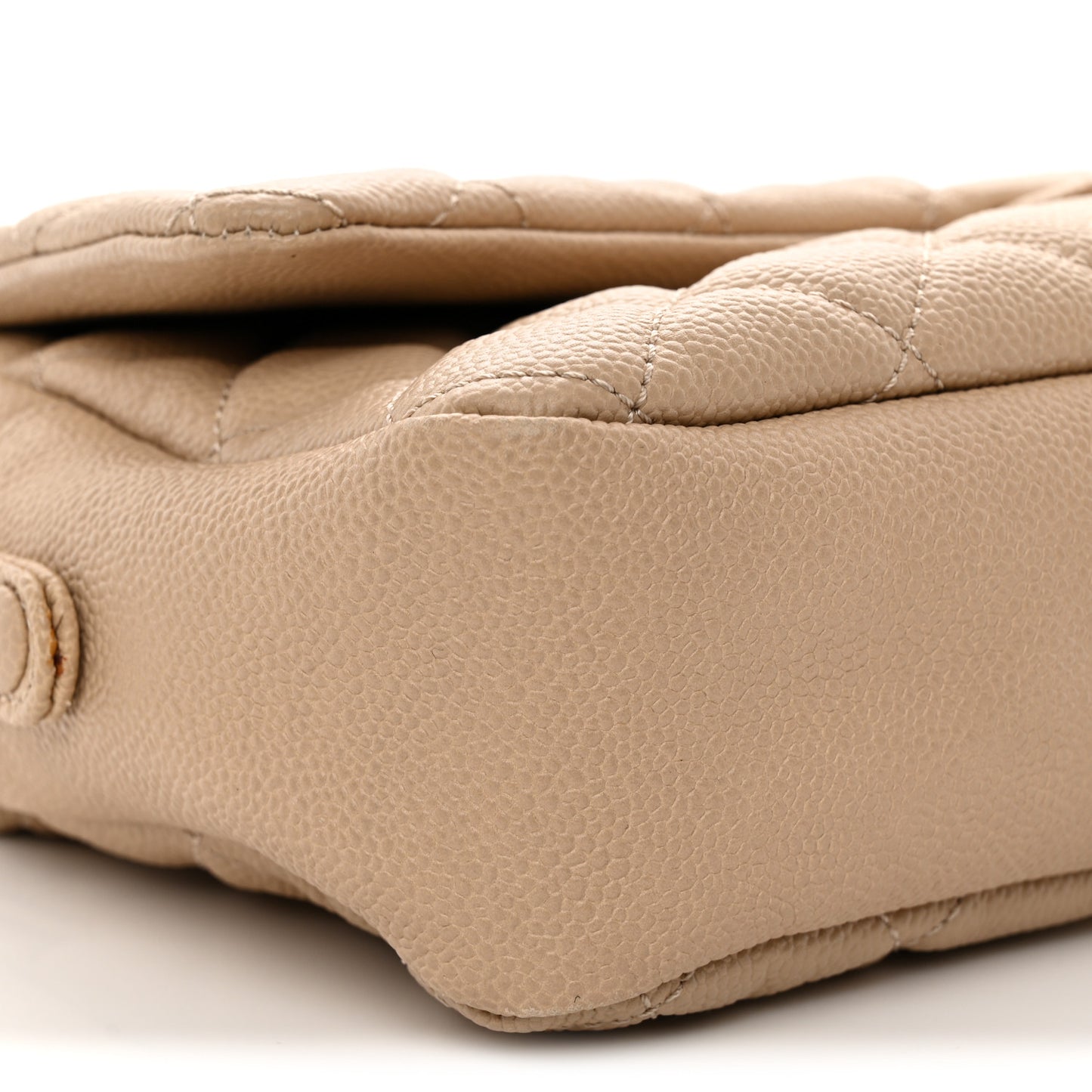Caviar Quilted Jumbo Easy Flap Beige