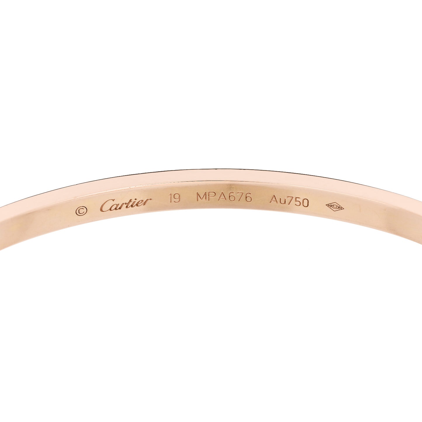 18K Pink Gold 6 Diamond Small LOVE Bracelet 19