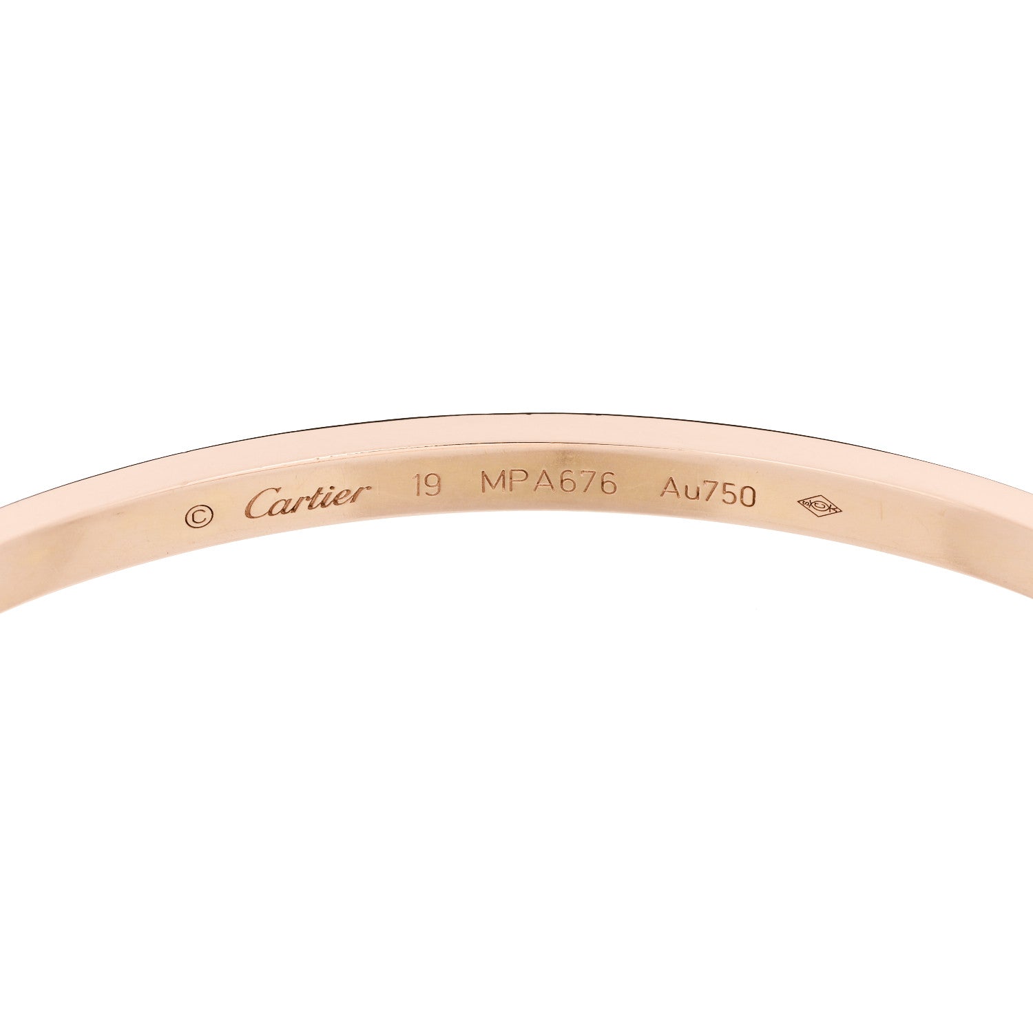 Cartier 18K Pink Gold 6 Diamond Small LOVE Bracelet 19 5 of 6